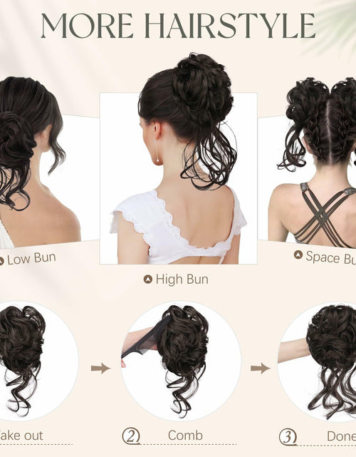 Load image into Gallery viewer, SOFEIYAN Synthetic Messy Bun Hair Piece Claw Clip Wavy Curly Extension
