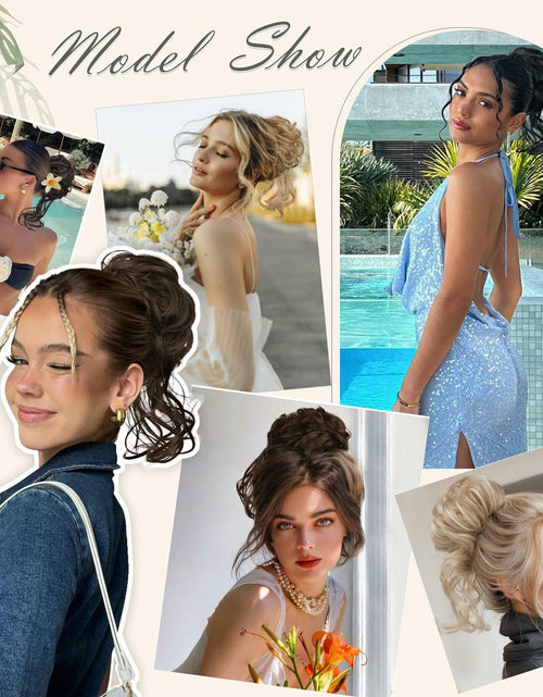 Load image into Gallery viewer, SOFEIYAN Synthetic Messy Bun Hair Piece Claw Clip Wavy Curly Extension
