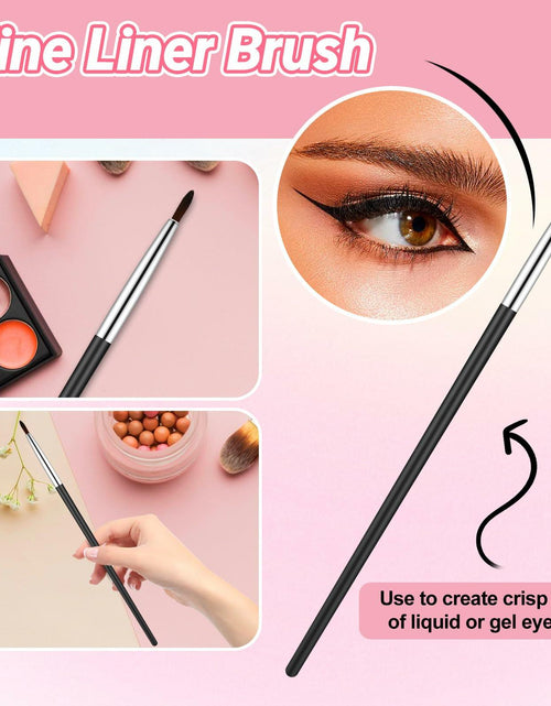 Load image into Gallery viewer, 3Pcs Pink Silicone Eyeliner Stencils &amp; Brushes Reusable Makeup Tools
