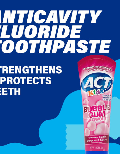 Load image into Gallery viewer, ACT Kids Anticavity Fluoride Toothpaste Bubble Gum Blowout 4.6 oz New
