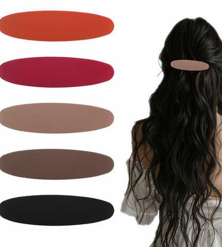 Bewudy 5 PCS Matte Neutral French Hair Barrettes Clips, Strong Hold, Vintage