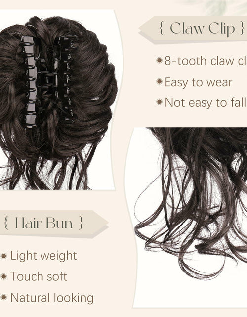 Load image into Gallery viewer, SOFEIYAN Synthetic Messy Bun Hair Piece Claw Clip Wavy Curly Extension
