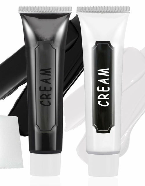 Load image into Gallery viewer, Black White Oil-Based Face Paint Kit with Brushes - Professional Halloween
