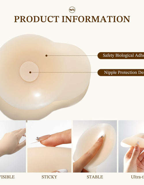 Load image into Gallery viewer, Honeysea Silicone Nipple Covers Pasties Reusable Adhesive Bra 1 Pair Crème
