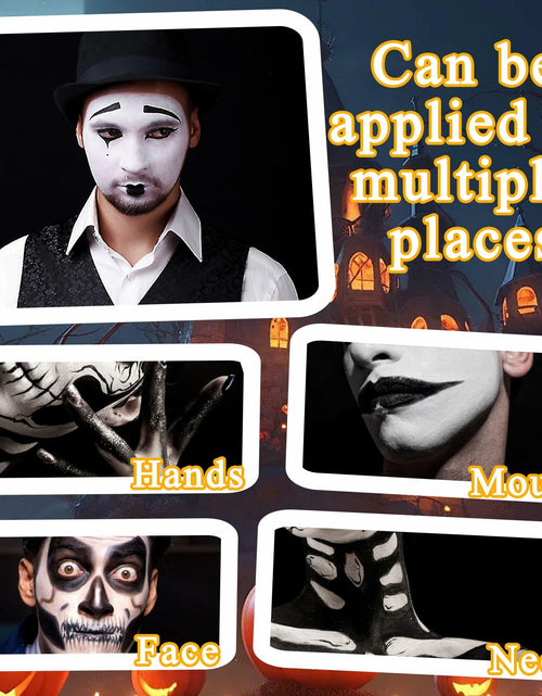 Load image into Gallery viewer, Black White Oil-Based Face Paint Kit with Brushes - Professional Halloween

