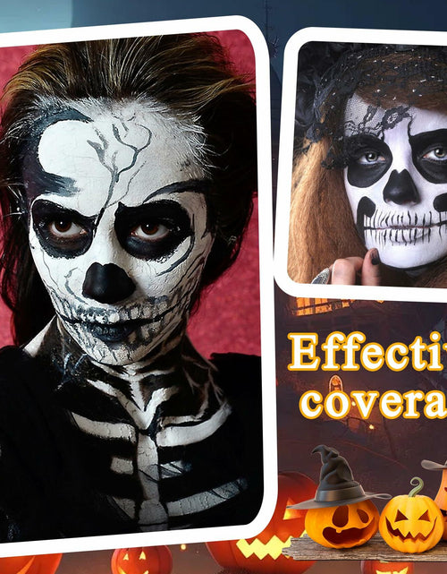 Load image into Gallery viewer, Black White Oil-Based Face Paint Kit with Brushes - Professional Halloween
