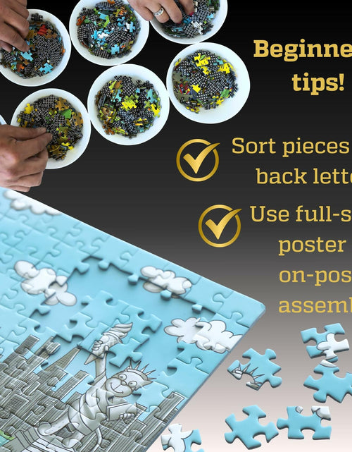 Load image into Gallery viewer, GERJATO Cats &amp; Dogs USA Map Puzzle 1000pc with Poster &amp; Saver Sheets
