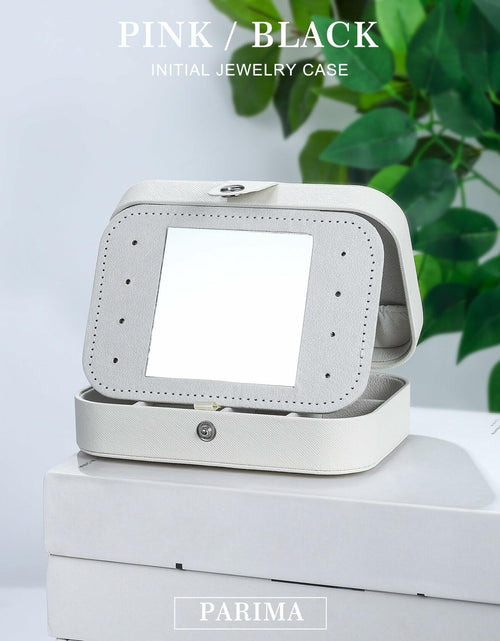 Load image into Gallery viewer, Parima Medium Jewelry Box Travel Organizer Mini Case White Initial G
