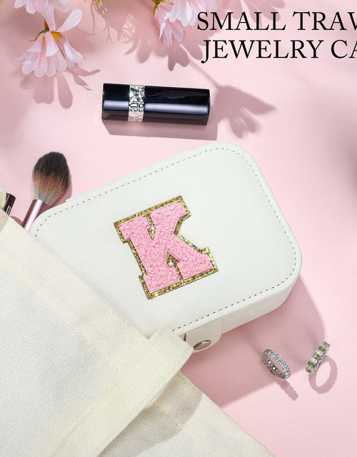Load image into Gallery viewer, Parima Medium Jewelry Box Travel Organizer Mini Case White Initial G
