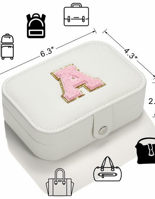 Load image into Gallery viewer, Parima Medium Jewelry Box Travel Organizer Mini Case White Initial G
