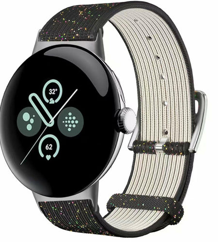 SKCC Nylon Bands for Google Pixel Watch 2 & 3 41mm Black Adjustable