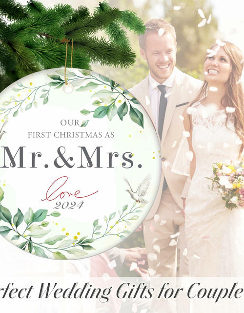 Load image into Gallery viewer, XKDOUS 2024 1st Christmas Mr &amp; Mrs Ceramic Ornament Wedding Gift
