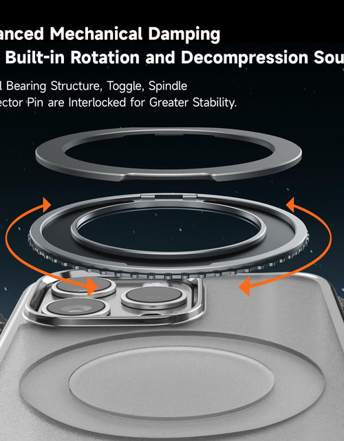 Load image into Gallery viewer, Vongong iPhone 16 Pro Max Gray Magnetic Case Drop-Proof with 360° Ring Stand
