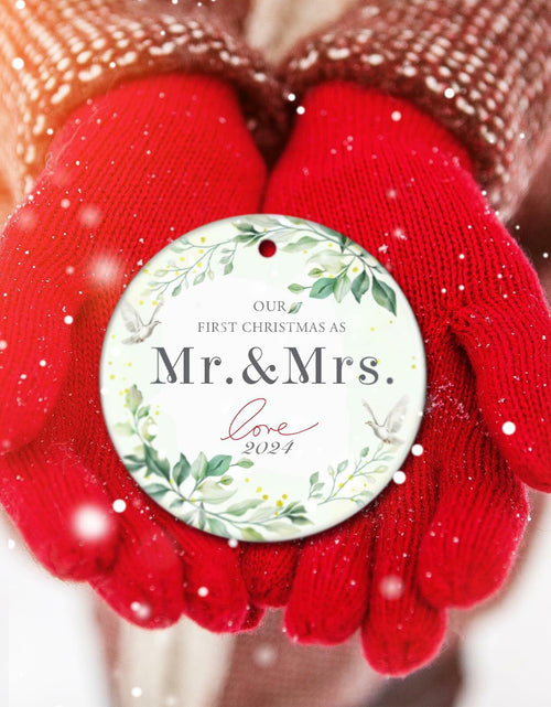 Load image into Gallery viewer, XKDOUS 2024 1st Christmas Mr &amp; Mrs Ceramic Ornament Wedding Gift
