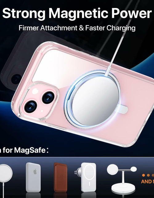 Load image into Gallery viewer, JASBON iPhone 15 Case 6.1 Clear Magnetic Kickstand 360° Rotatable Shockproof
