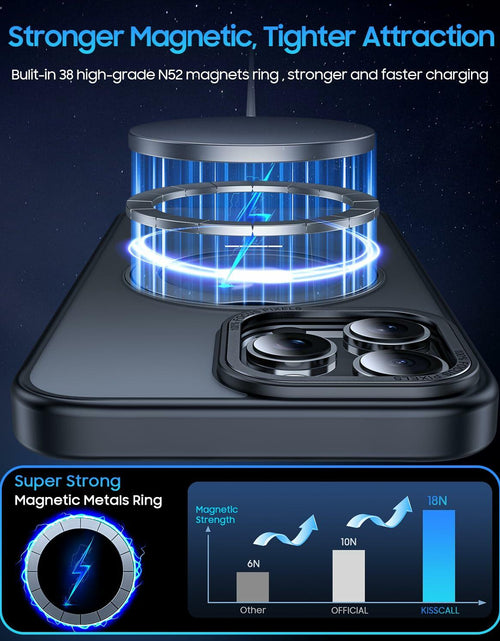 Load image into Gallery viewer, KissCall Magnetic Ring Stand Case for iPhone 16 Pro Max Translucent Matte

