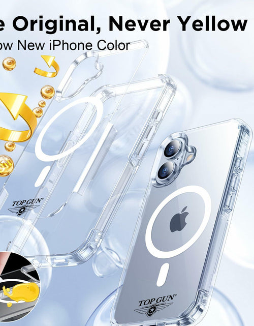 Load image into Gallery viewer, Top Gun iPhone 16 Case 6.1" Clear Magnetic Military-Grade Shockproof
