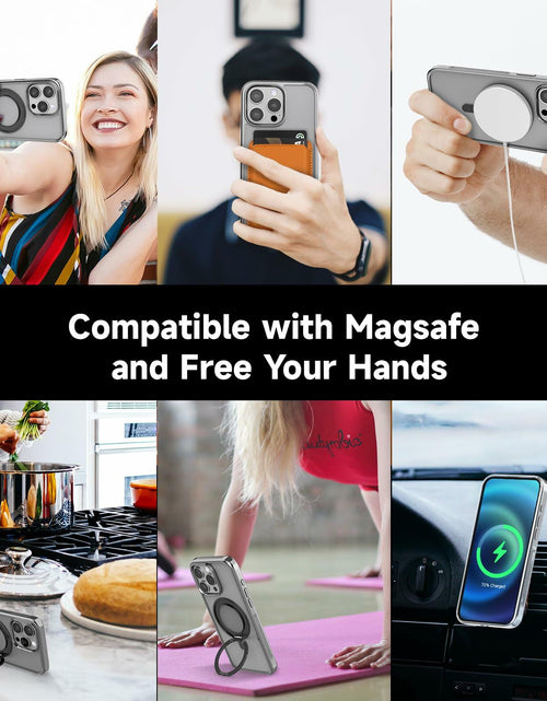 Load image into Gallery viewer, Vongong iPhone 16 Pro Max Gray Magnetic Case Drop-Proof with 360° Ring Stand
