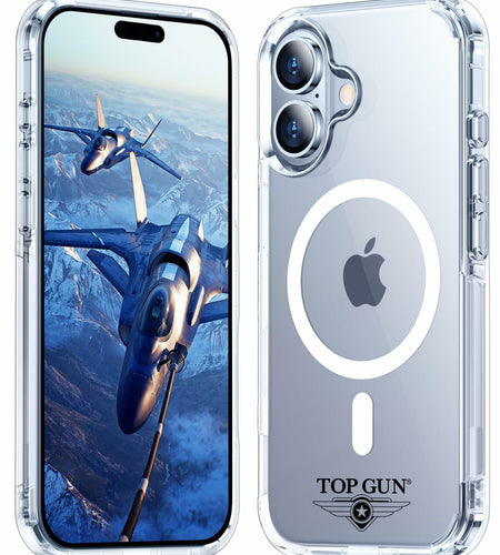 Top Gun iPhone 16 Case 6.1" Clear Magnetic Military-Grade Shockproof