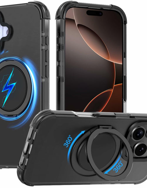 Load image into Gallery viewer, FUGTBLESS iPhone 16 Case 6.1" Translucent Magnetic O-Ring 360° Stand
