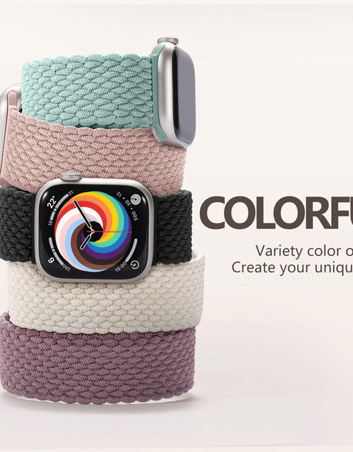 Load image into Gallery viewer, Rubinom Braided Solo Loop Nylon Strap for Apple Watch 38-49mm Stretchy Elastic
