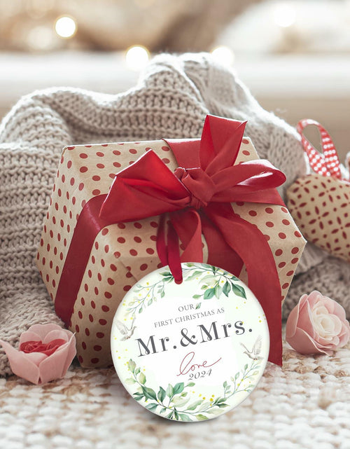 Load image into Gallery viewer, XKDOUS 2024 1st Christmas Mr &amp; Mrs Ceramic Ornament Wedding Gift
