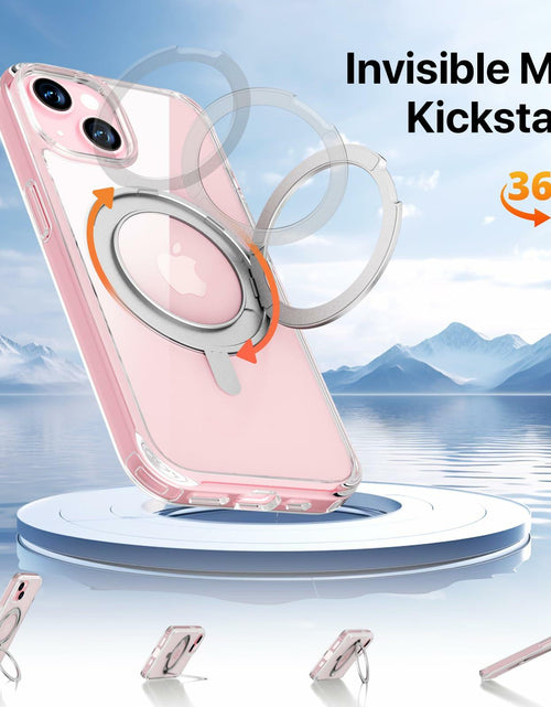 Load image into Gallery viewer, JASBON iPhone 15 Case 6.1 Clear Magnetic Kickstand 360° Rotatable Shockproof
