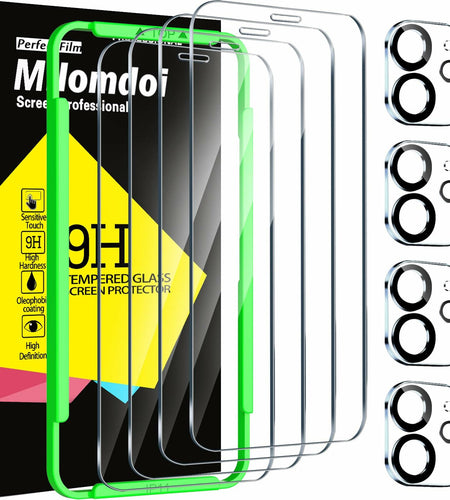 Milomdoi iPhone 11 Screen & Camera Protector 4 Pack, Tempered Glass