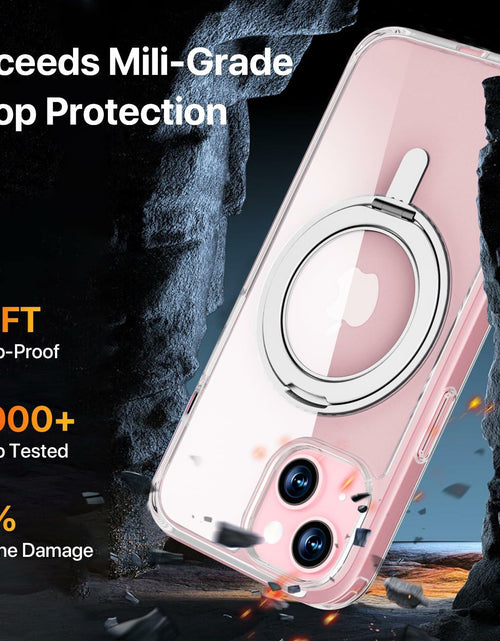 Load image into Gallery viewer, JASBON iPhone 15 Case 6.1 Clear Magnetic Kickstand 360° Rotatable Shockproof
