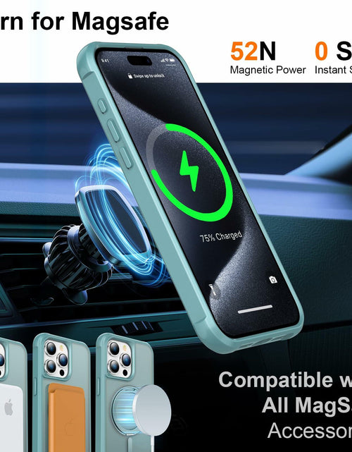Load image into Gallery viewer, CHAOFEnG iPhone 15 Pro Case 360° Rotatable Stand Magnetic Teal Green
