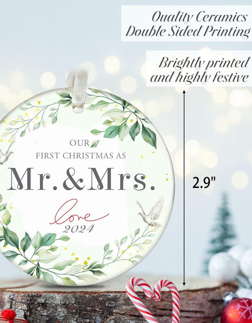 Load image into Gallery viewer, XKDOUS 2024 1st Christmas Mr &amp; Mrs Ceramic Ornament Wedding Gift
