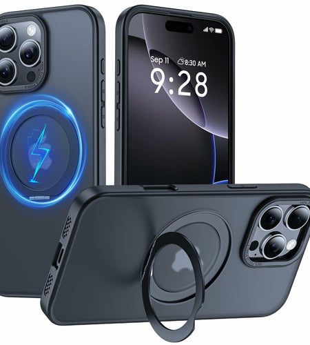 KissCall Magnetic Ring Stand Case for iPhone 16 Pro Max Translucent Matte
