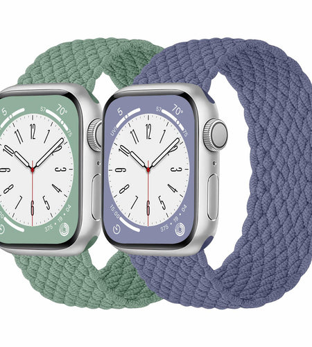 Rubinom Braided Solo Loop Nylon Strap for Apple Watch 38-49mm Stretchy Elastic