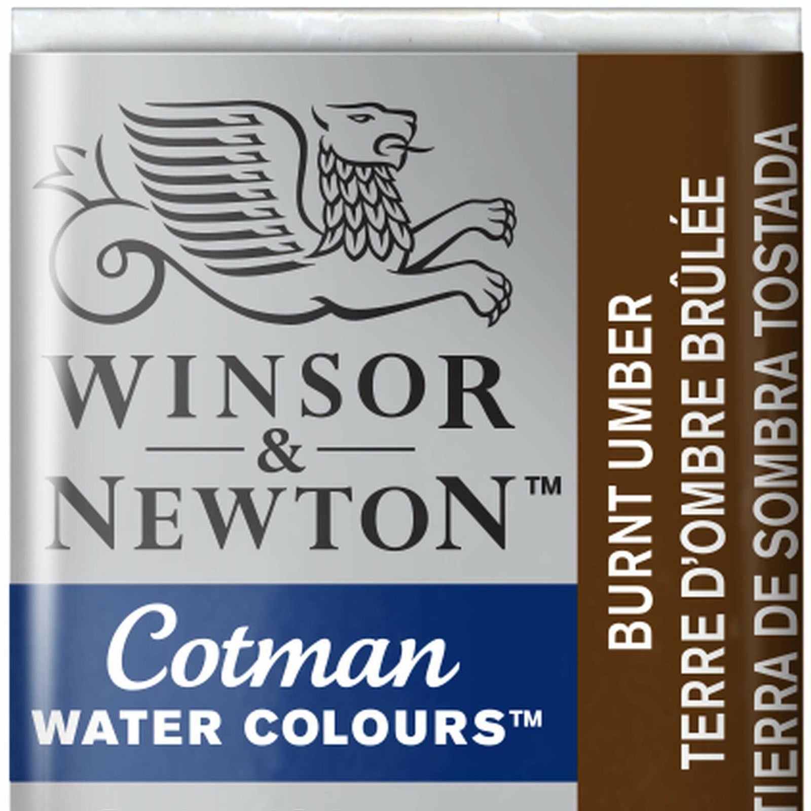 Winsor & Newton Cotman Watercolor Paint Half Pan Burnt Umber 1/2 Pan