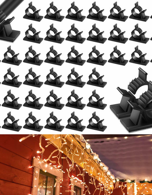 Load image into Gallery viewer, Barydat Cable Clips Black 50pcs Self Adhesive Wire Organizer 1.46x0.72in
