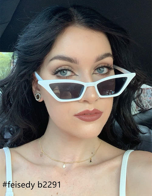 Load image into Gallery viewer, FEISEDY B2291 Cat Eye Sunglasses Women Vintage Small Square Shade Eyewear
