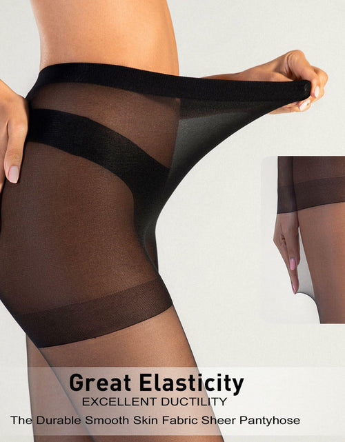 Load image into Gallery viewer, Honeysea 2 Pairs Sheer Tights 20D Nude &amp; Black Pantyhose Women - Size L
