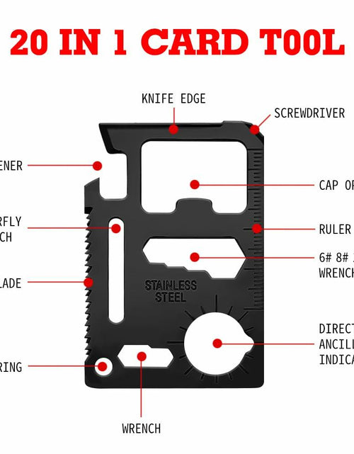 Load image into Gallery viewer, 18 in 1 Silver Snowflake Multitool &amp; 20 in 1 Black Credit Card Multitools Gift
