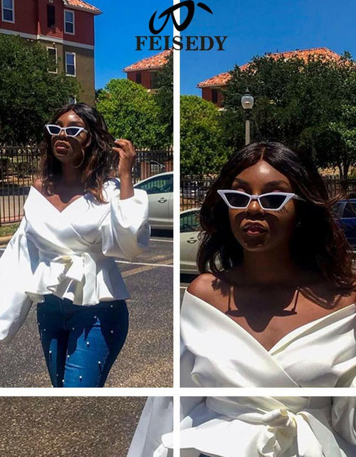 Load image into Gallery viewer, FEISEDY B2291 Cat Eye Sunglasses Women Vintage Small Square Shade Eyewear
