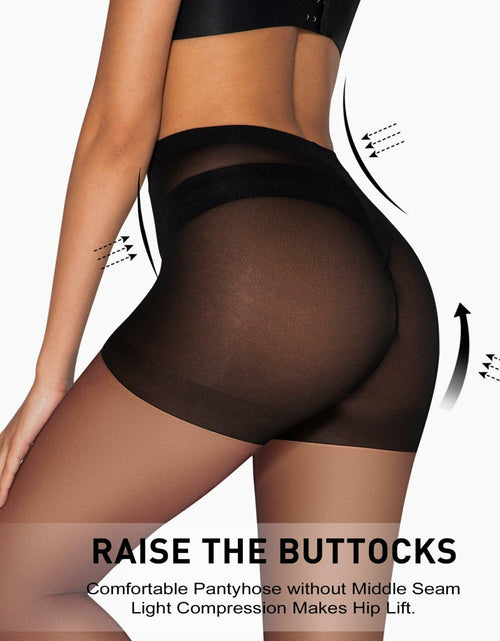Load image into Gallery viewer, Honeysea 2 Pairs Sheer Tights 20D Nude &amp; Black Pantyhose Women - Size L
