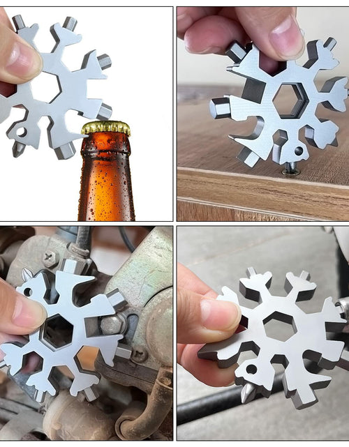 Load image into Gallery viewer, 18 in 1 Silver Snowflake Multitool &amp; 20 in 1 Black Credit Card Multitools Gift
