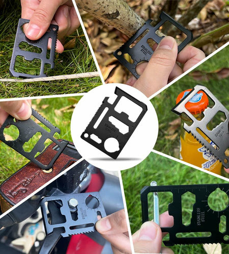 18 in 1 Silver Snowflake Multitool & 20 in 1 Black Credit Card Multitools Gift