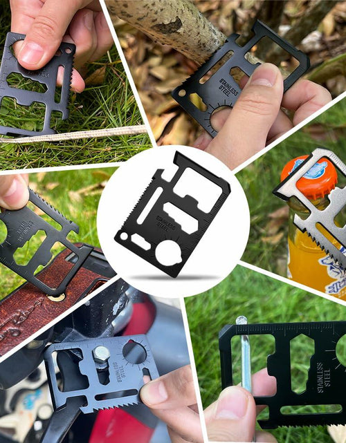 Load image into Gallery viewer, 18 in 1 Silver Snowflake Multitool &amp; 20 in 1 Black Credit Card Multitools Gift
