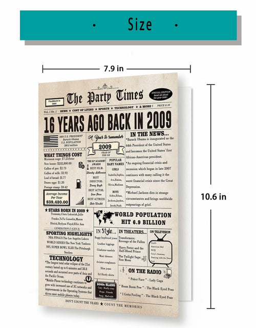 Load image into Gallery viewer, Sweet 16th Birthday Card - Funny Humor, New 16th Birthday Gift for Girls Boys
