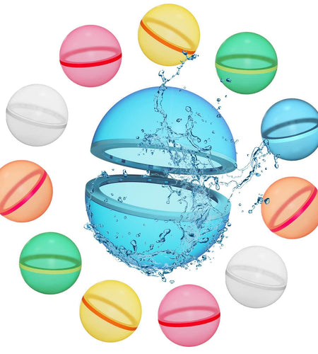 Reusable Silicone Water Balloons 6PCS Latex-Free Quick Fill Self Sealing