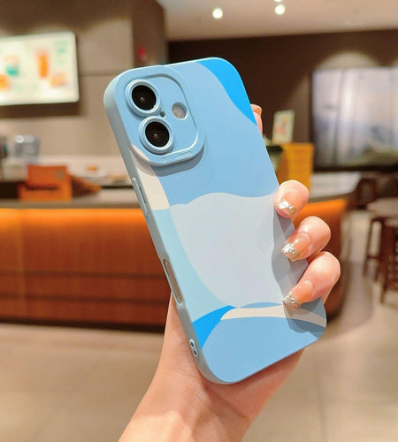 YKCZL iPhone 16 Case Blue Slim Soft Shockproof Full Camera Protection