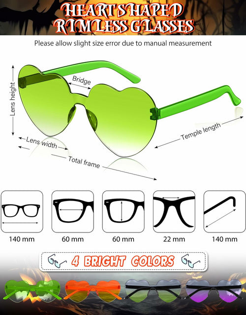 Load image into Gallery viewer, Photect 12 Pair Heart Sunglasses Gradient Green Yellow Purple Trendy Bulk
