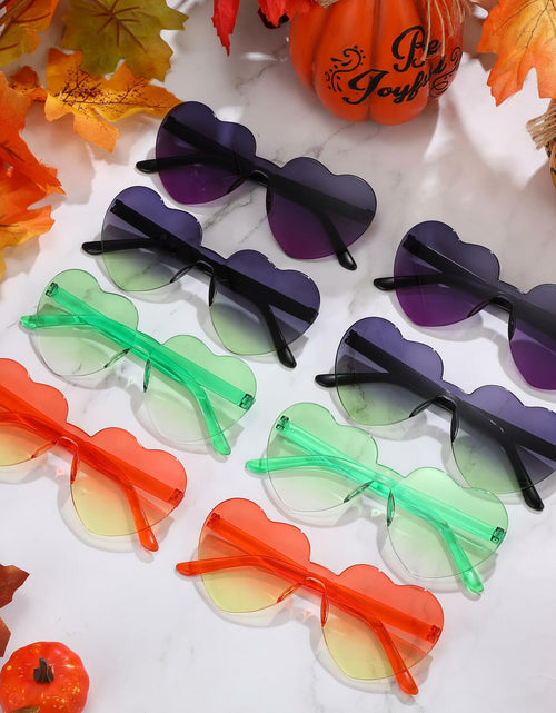 Load image into Gallery viewer, Photect 12 Pair Heart Sunglasses Gradient Green Yellow Purple Trendy Bulk
