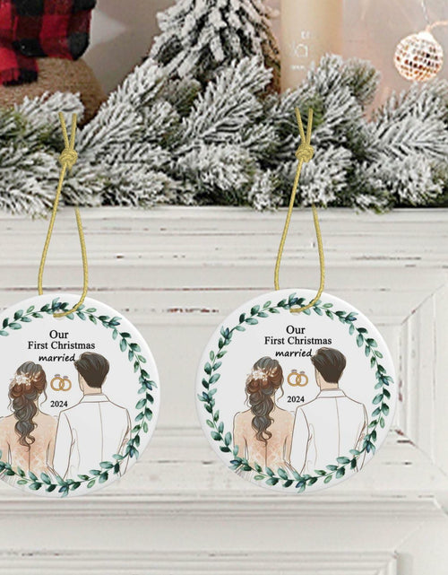 Load image into Gallery viewer, First Christmas Married 2024 Acrylic Ornament - Unique Wedding &amp; Engagement Gift
