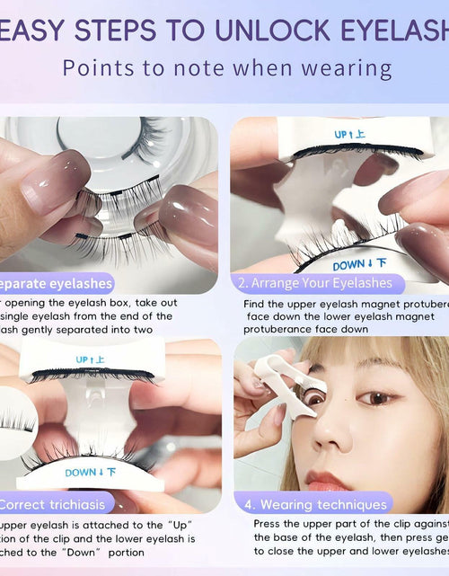 Load image into Gallery viewer, Reusable Magnetic False Eyelashes Kit Dual 3D Natural G15+G22 No Glue
